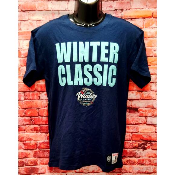Seattle Kraken Shirt Men's Small Navy Blue Mitchell & Ness NHL Ice Hockey Sports - Picture 1 of 9